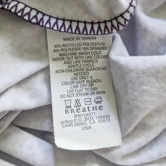 prAna Victoria Faux-Wrap Dress Print Lupine Kaleidoscope Purple Geometric SMALL - Picture 7 of 7